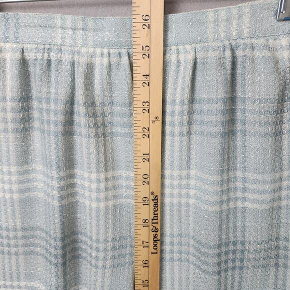 Alfred Dunner Plaid Blazer & Skirt Set Light Blue Size 12 - Picture 10 of 12